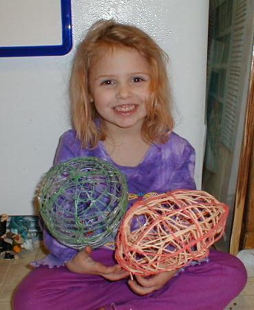 Annalee with 2 finished eggs